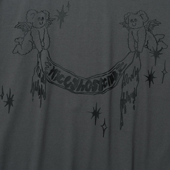 Nice Ghost Club Heavenly Bear Angel Big Big Tee [Charcoal]
