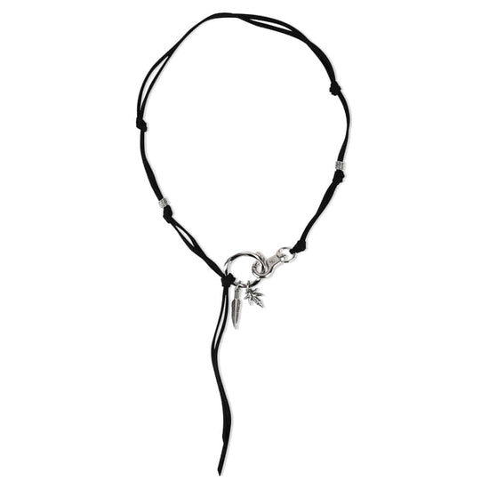 Mahagrid Boho Feather Necklace Black