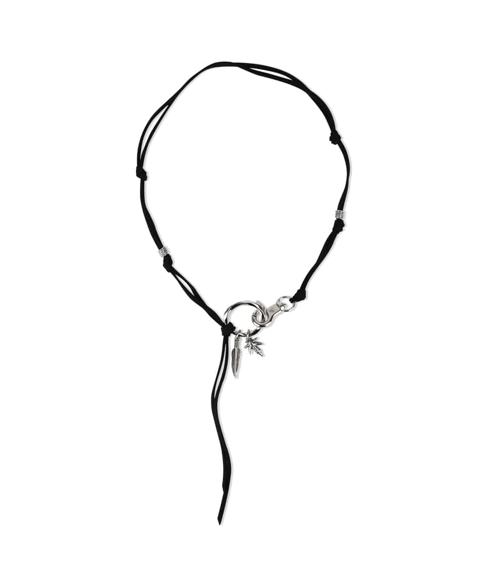 Mahagrid Boho Feather Necklace Black