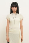 General Idea WOMAN Pleated Half Neck Knit Top