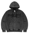 Mahagrid Washed Cut Off Applique Hood Zip Up