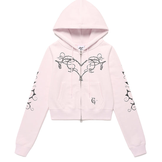 Cavish Women's Stem Zip Up Hoodie in Pink