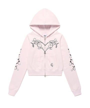 Cavish Women's Stem Zip Up Hoodie in Pink