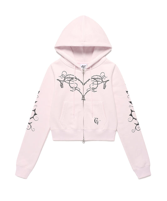 Cavish Women's Stem Zip Up Hoodie in Pink