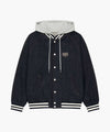 Marithé François Girbaud CLASSIC LOGO RAGLAN DENIM VARSITY JACKET light blue