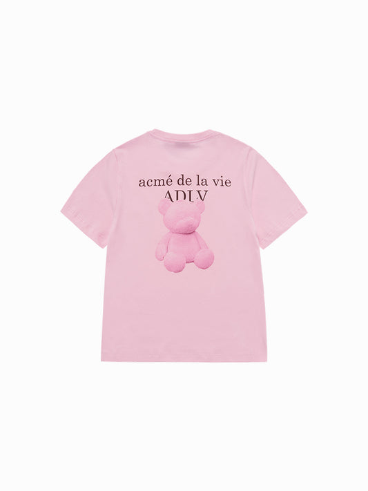 ADLV Woman Fuzzy Bear Short Sleeve T-Shirt