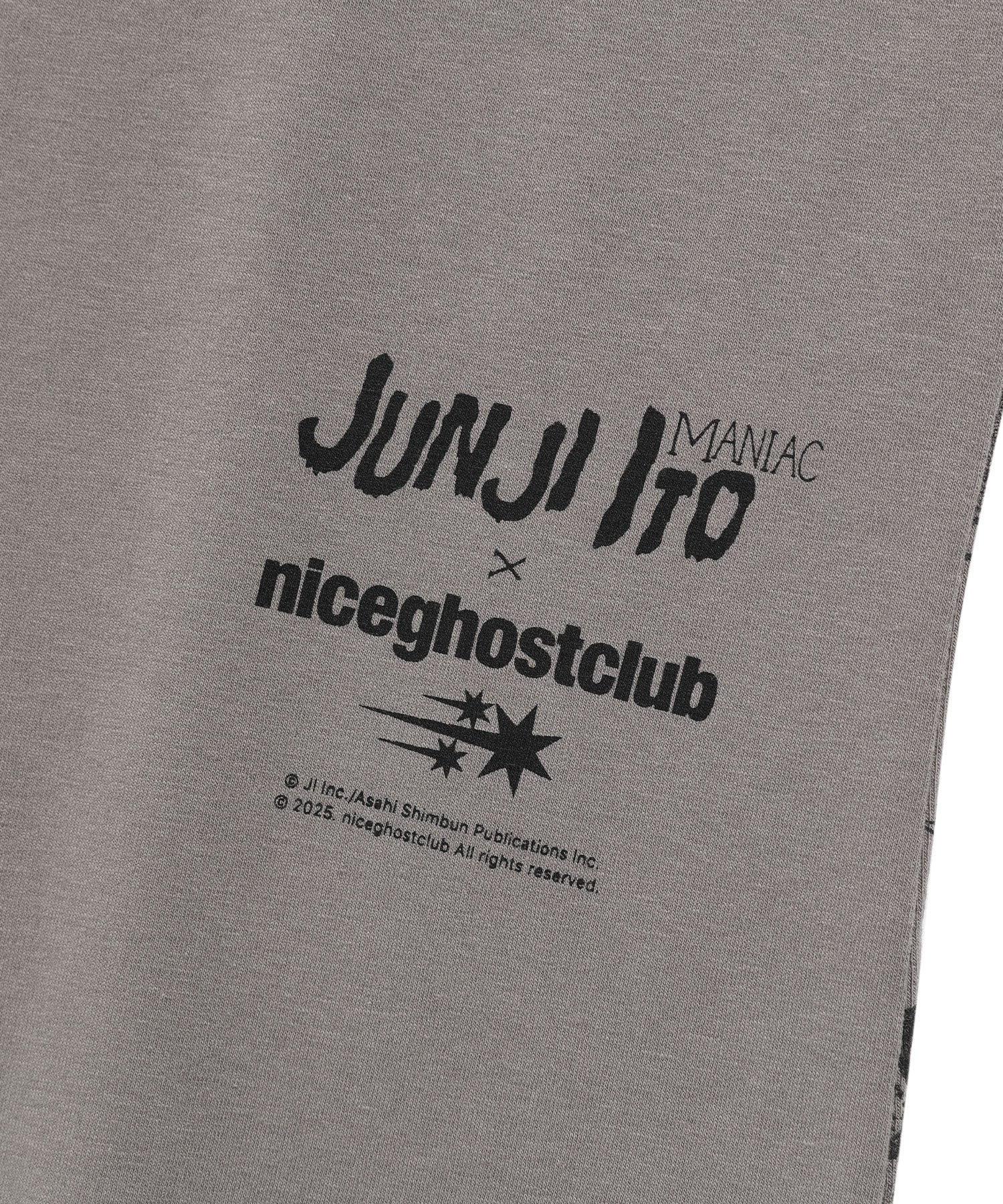 Nice Ghost Club Junji Ito Maniac Cartoon Raglan Mini Tee [Grey]