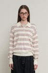 General Idea WOMAN Multi Stripe Loose Collar Knit