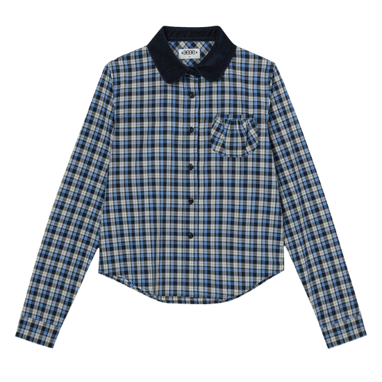 AEAE Round Pocket Check Shirt