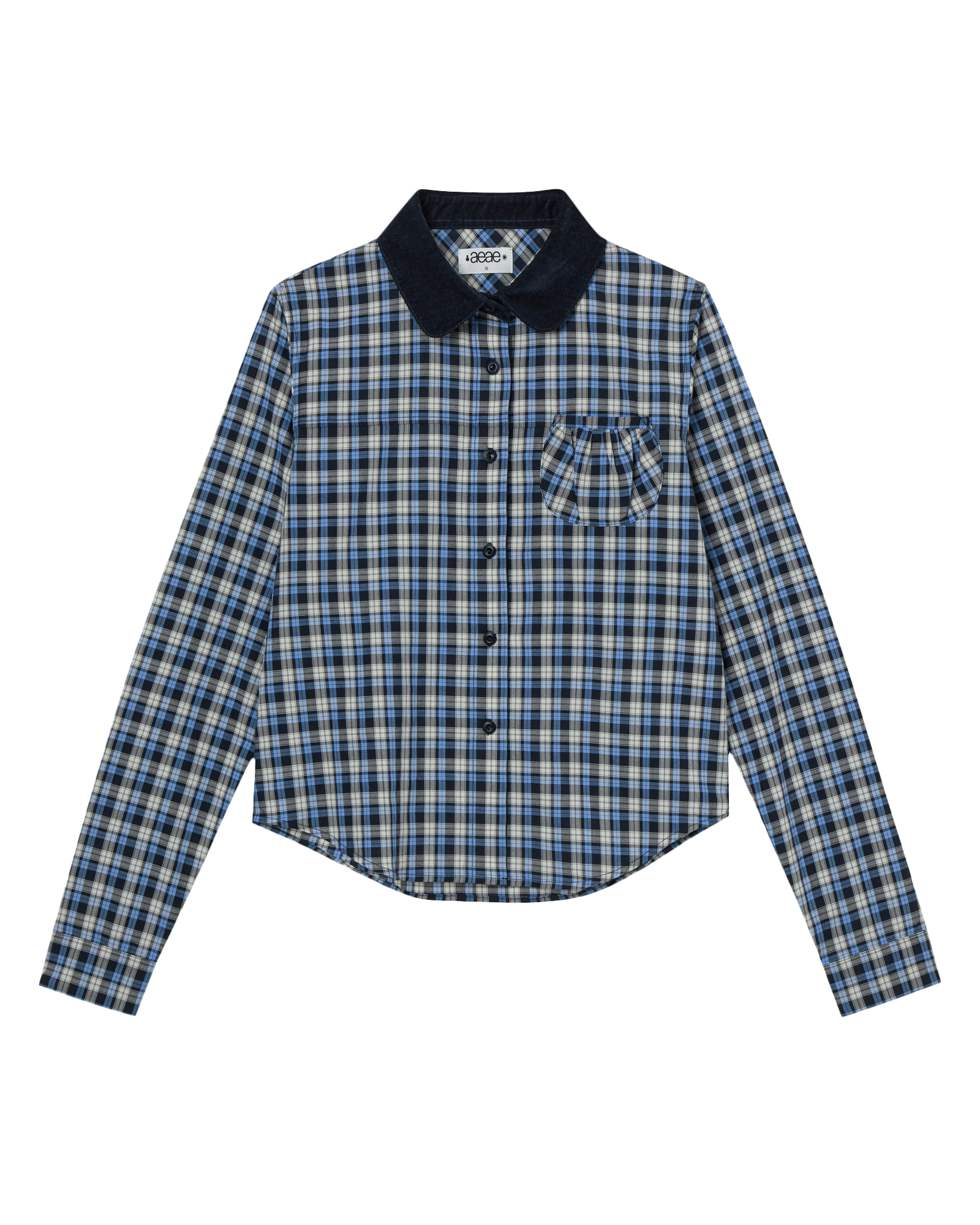 AEAE Round Pocket Check Shirt