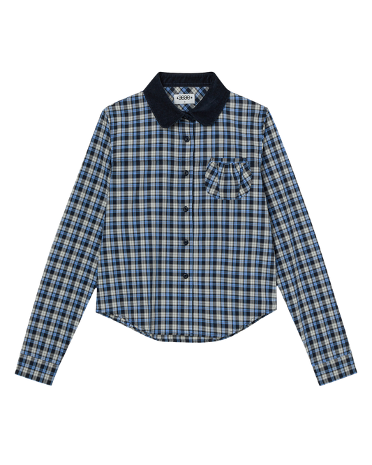 AEAE Round Pocket Check Shirt