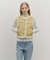 Marithé François Girbaud W SHEARLING CROP VEST beige
