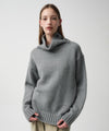 Marithé François Girbaud Buttoned Placket Turtleneck Sweater Brown