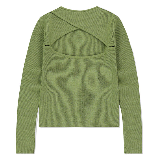 Mahagrid Cut Off Long Sleeve Knit