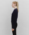 Marithé François Girbaud Marithé Sport Logo Crop Pullover in Navy