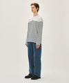 Marithé François Girbaud M HIGH STRAIGHT STRIPE DENIM PANTS BLUE
