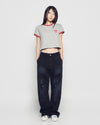 ADLV Woman Tennis AC Bear Crop Short Sleeve Ringer T-Shirt
