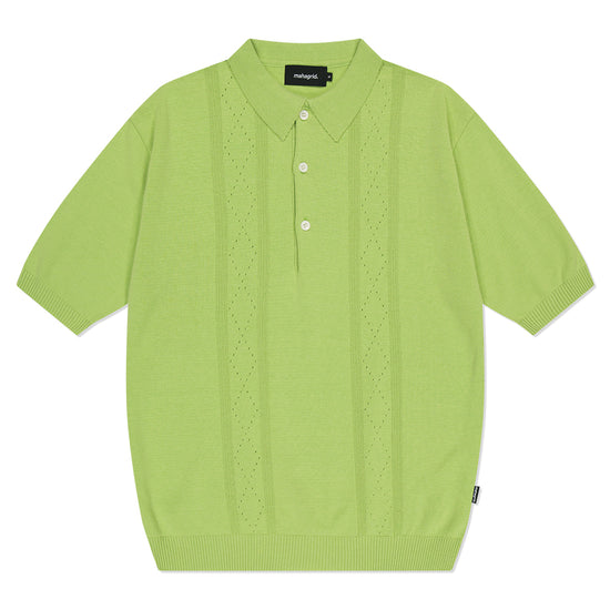 Mahagrid Diamond Half Knit Polo