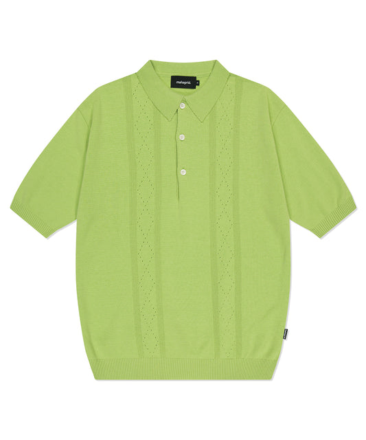 Mahagrid Diamond Half Knit Polo