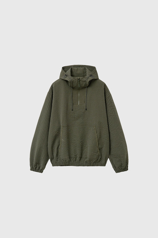 General Idea UNISEX Seersucker Check Hood Anorak