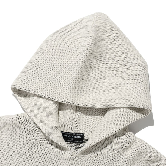 Nice Ghost Club 3 Stars Logo Knit Hoodie [Ivory]