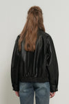 General Idea WOMAN Faux Leather Pocket Blouson Jacket