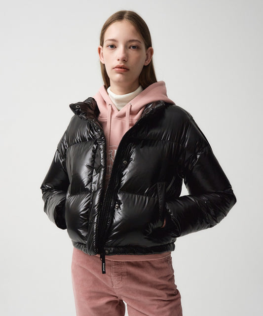 Marithé François Girbaud W GLOSSY DUCK DOWN CROP PUFFER