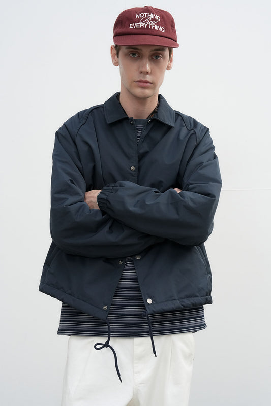 General Idea UNISEX Fleece Lined Coach Jacket [NAVY]