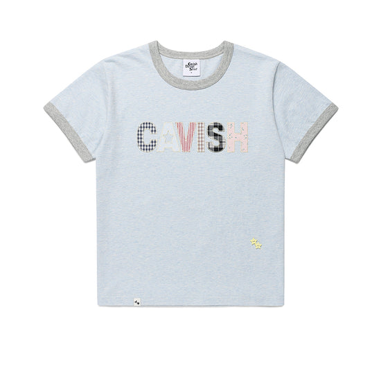 Cavish CAVISH Appliqué Ringer Short Sleeve Tee [Blue]