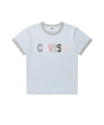 Cavish CAVISH Appliqué Ringer Short Sleeve Tee [Blue]