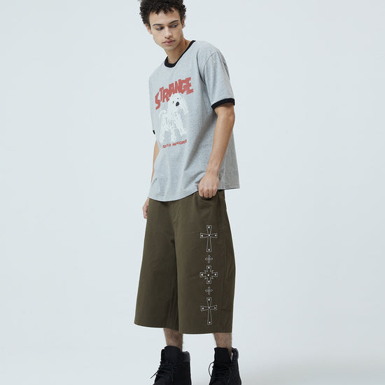 Mahagrid Cross Stud Twill Shorts