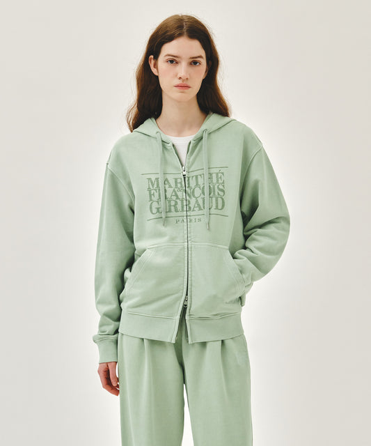 Marithé François Girbaud CLASSIC LOGO DYEING HOODIE ZIPUP