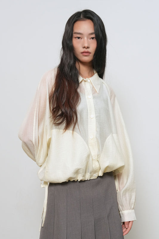 General Idea WOMAN Summer Sheer Volume Blouson Shirt