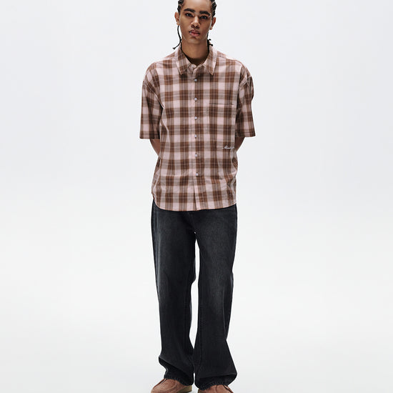 Mahagrid Ombre Check Half Shirt