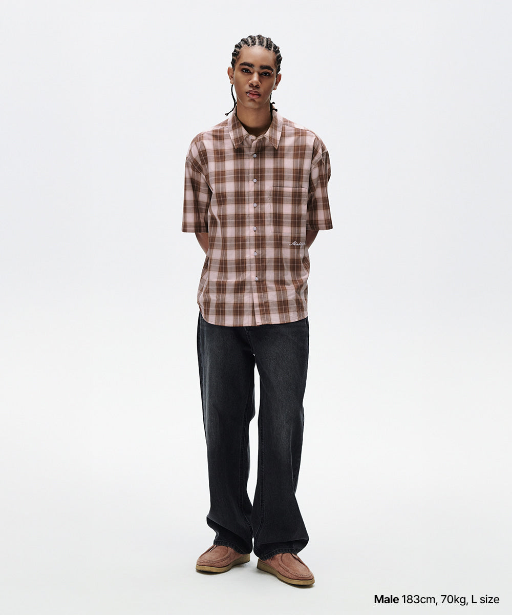 Mahagrid Ombre Check Half Shirt