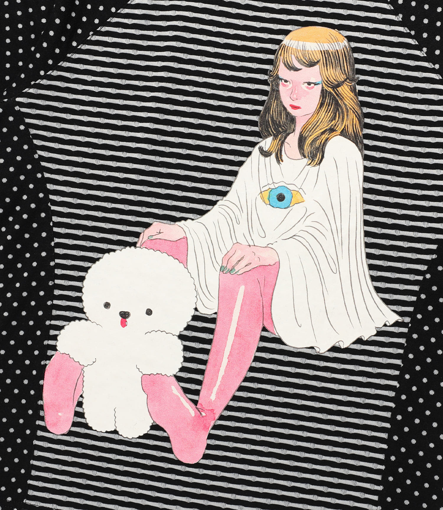 Nice Ghost Club Gakiya Isamu Stripe 3/4 Sleeve Tee [Black]