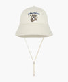 Marithé François Girbaud Kids Bear Embroidery Round Bucket Hat Light Blue