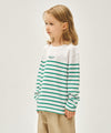 Marithé François Girbaud Kids Border Stripe Long Sleeve Tee Navy