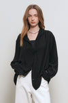 General Idea WOMAN Summer Loose Fit Wrinkle Hooded Shirt