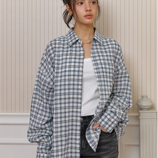 Bitter Cells Oversized Blurry Check Shirt