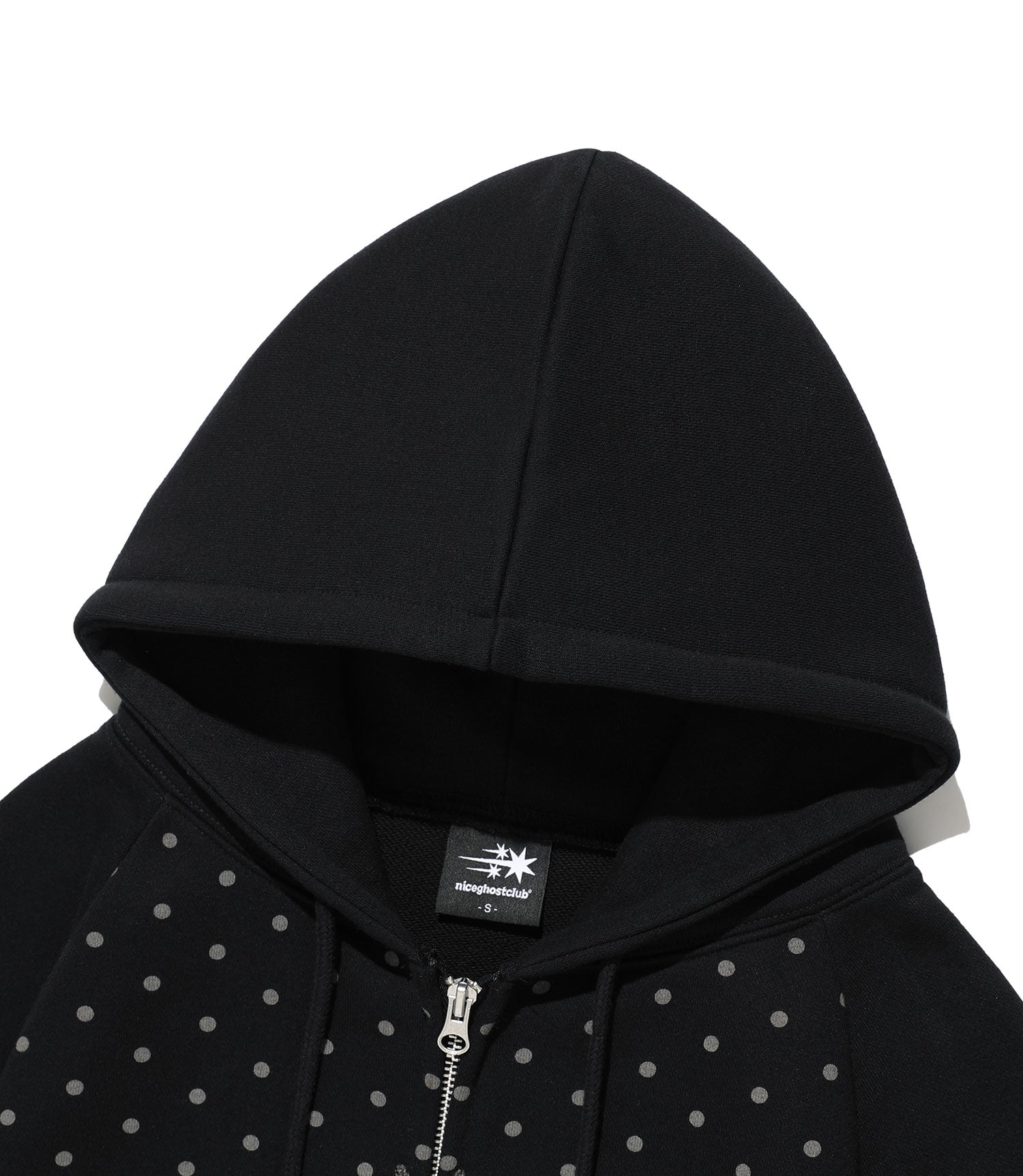 Nice Ghost Club Dot 3Star Raglan Crop Hoodie Zip Up