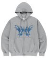 Mahagrid Butterfly Applique Hood Zip-Up