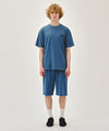 Marithé François Girbaud OUTLINE CLASSIC LOGO DYEING BERMUDA SWEAT SHORTS mint