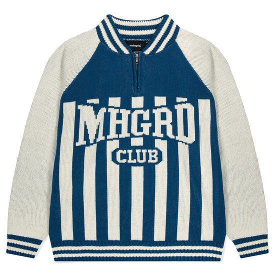 Mahagrid MHGRD CLUB HALF ZIP KNIT [BLUE]