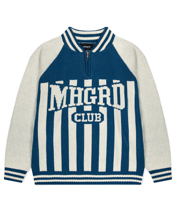 Mahagrid MHGRD CLUB HALF ZIP KNIT [BLUE]