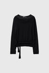 General Idea WOMAN Tie Unbalanced Layered Pullover