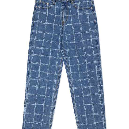 Mahagrid Wire Denim Pant Blue
