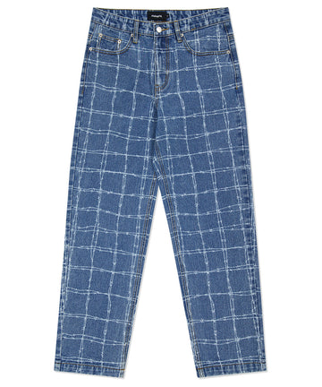 Mahagrid Wire Denim Pant Blue