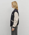 Marithé François Girbaud Classic Logo Embroidery Denim Varsity Jacket Light Blue