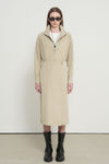 General Idea WOMAN High Neck Zip-Up Wrap Dress [BEIGE]